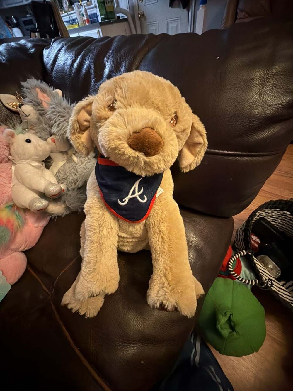 FOCO Atlanta Braves MLB Plush Dog Stuffed Animal with Bandana